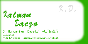 kalman daczo business card